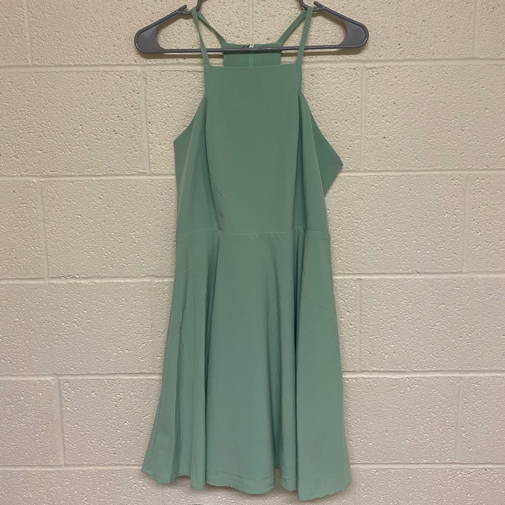 Lulu's Sage Green Skater Dress